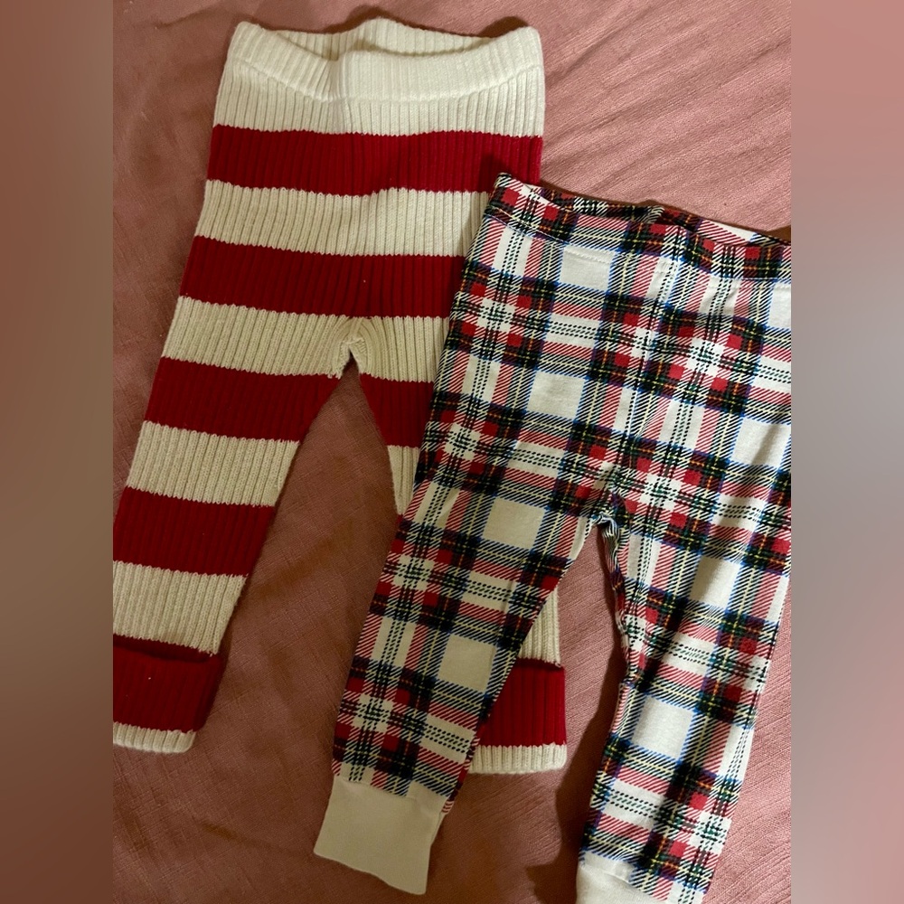 12-18 month pant bundle • Hanna Andersson/Old Navy • Holiday Pants